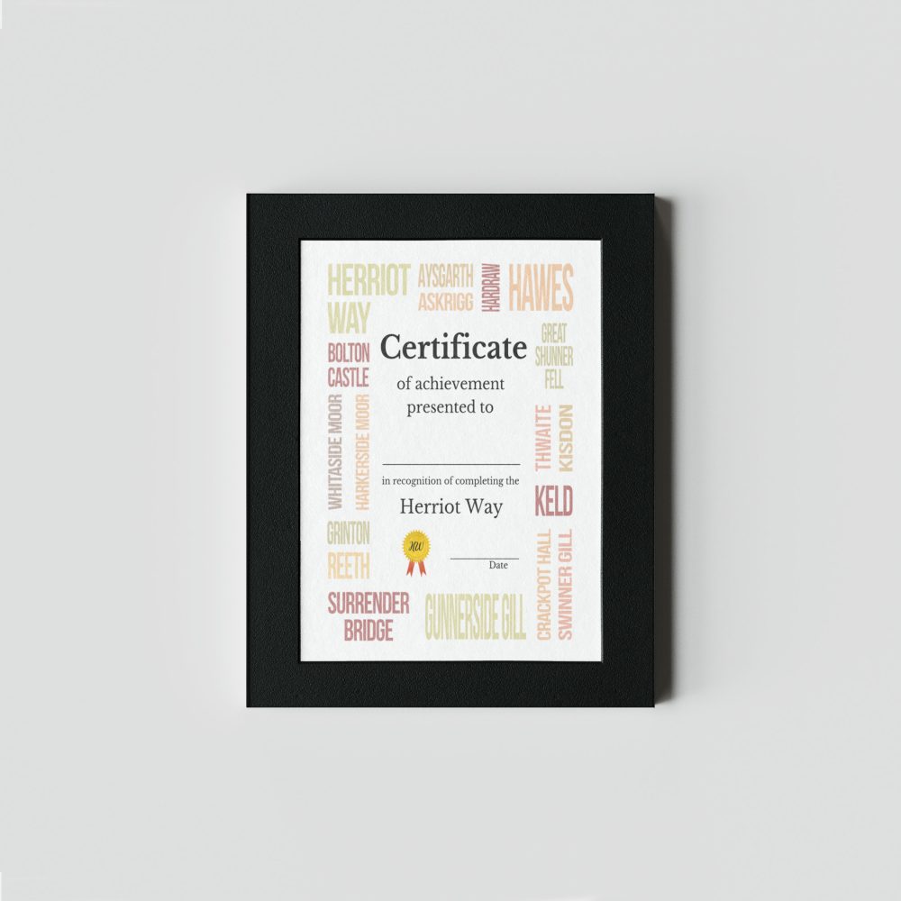 Herriot Way Completion Certificate