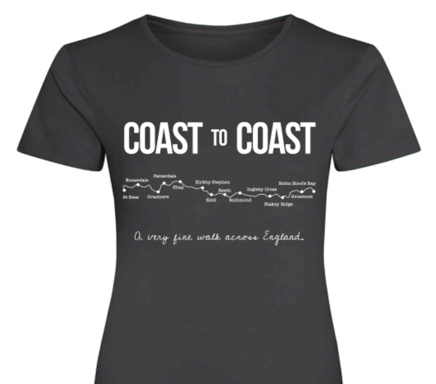Coast to Coast Route – Womens Tech T-Shirt (Charcoal Grey)